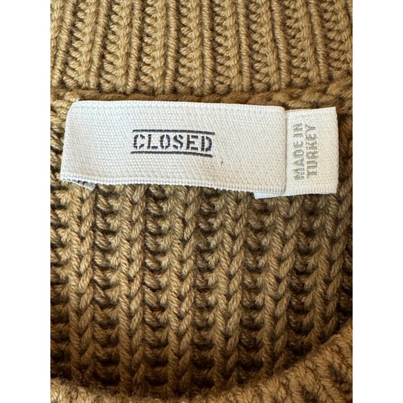 CLOSED Sweater Women XS Tan Nutmeg Cotton Ribbed Knit Sleeveless Top Preppy - Picture 7 of 11